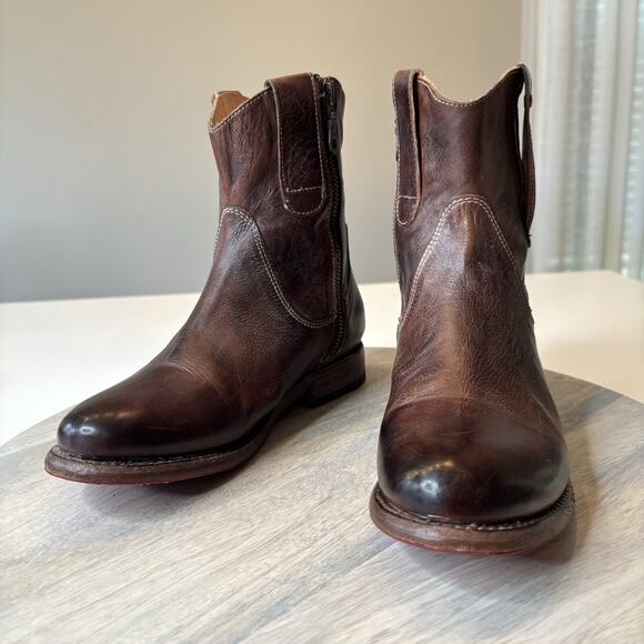 Bed Stu Women's Distressed Brown Leather Western Ankle Boots Booties US Size 6.5 - Picture 4 of 12